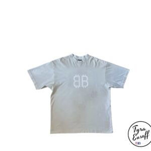 Balenciaga Short Sleeve Bitcoin 23fw Mud Dyed White (TES076)