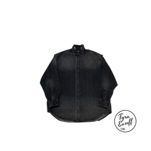 Balenciaga Distressed Pinstripes Denim Long Sleeve Shirt (TES142)