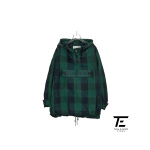Christian Dior Green Checkered Bee-Embroidered Windbreaker (TES278)