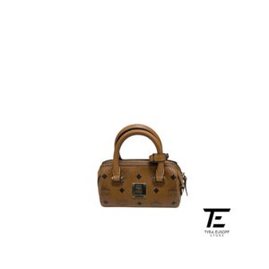 Mini MCM Boston Visetos Cognac Bag (TES281)