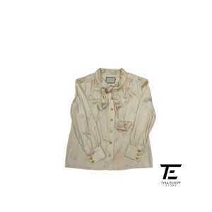 Gucci Tie Neck Silk Satin Blouse (TES394)