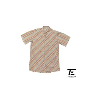 (XL) Lacoste Multicolour Stripe Short Sleeve Button Tee (TES395)