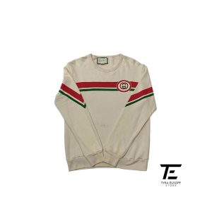 Gucci Interlocking G Beige Crew Neck Sweatshirt Jumper (TES397)