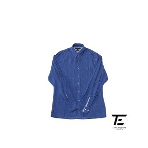 (L) Tommy Hilfiger Linen Long Sleeve Shirt (TES443)