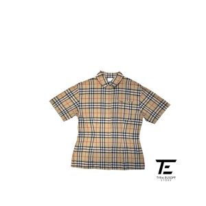 (S) Burberry Nova Check Women Short Sleeve Shirt