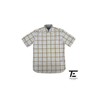 (L) Tommy Hilfiger Plaid Checkered Short Sleeve Shirt