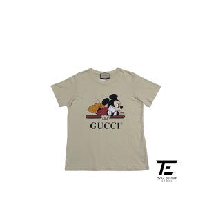 Gucci x Disney Grey White Logo Print Tee