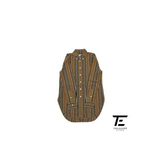 (S) Burberry Striped Long Sleeve Shirt