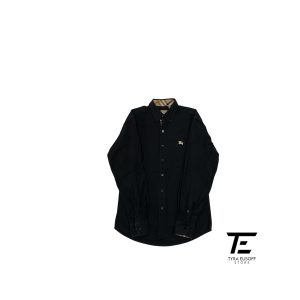 (S) Burberry Embroidered Logo Long Sleeve Shirt