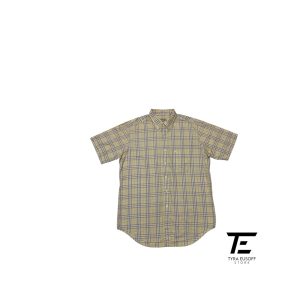 (2XL) Burberry Nova Check Plaid Short Sleeve Shirt