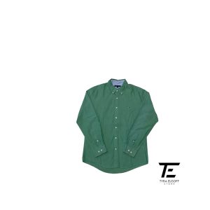(L) Tommy Hilfiger Green Regular Fit Long Sleeve Shirt