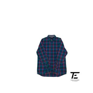 (L) Tommy Hilfiger Multicoloured Plaid Cotton Long Sleeve Shirt