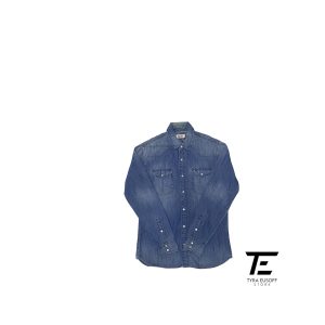 (S) Tommy Hilfiger Regular Fit Western Denim Long Sleeve Shirt