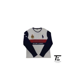 Polo Ralph Lauren Big Pony Crest Spell Out Loose-Neck Long Sleeve Tee