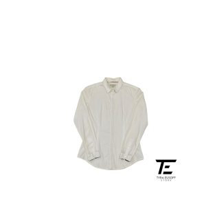 (S) Burberry Lace-Trim Cotton Long Sleeve Shirt